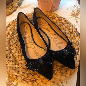 Sam Edelman Navy studded bow flats